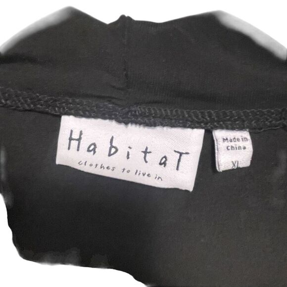 Habitat Black Stretch Kimono Drape Cardigan Jacket Women’s Size XL Minimalist - Picture 2 of 4